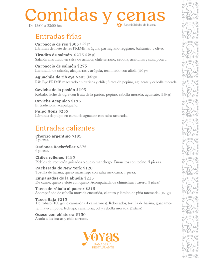 Menú Yoyas 2512