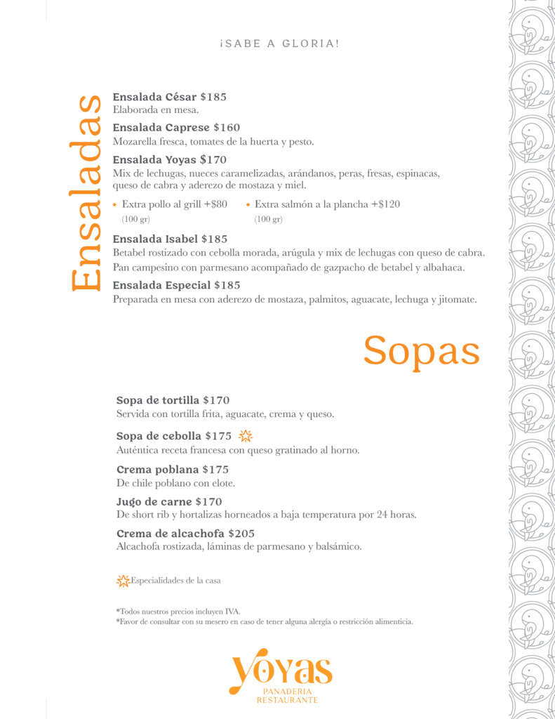 Menú Yoyas 2513