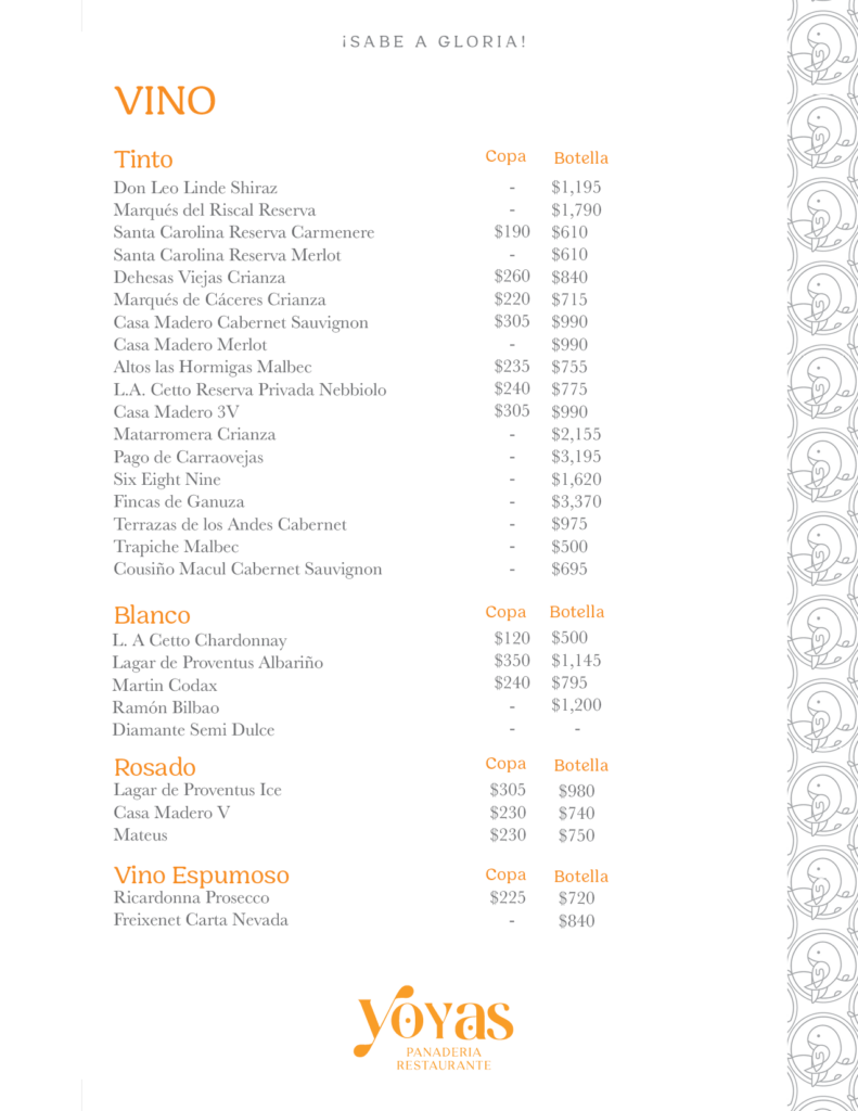 Menú Yoyas 2522