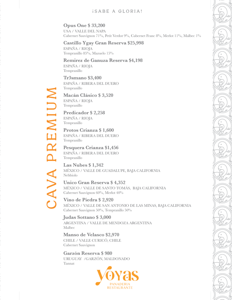 Menú Yoyas 2523